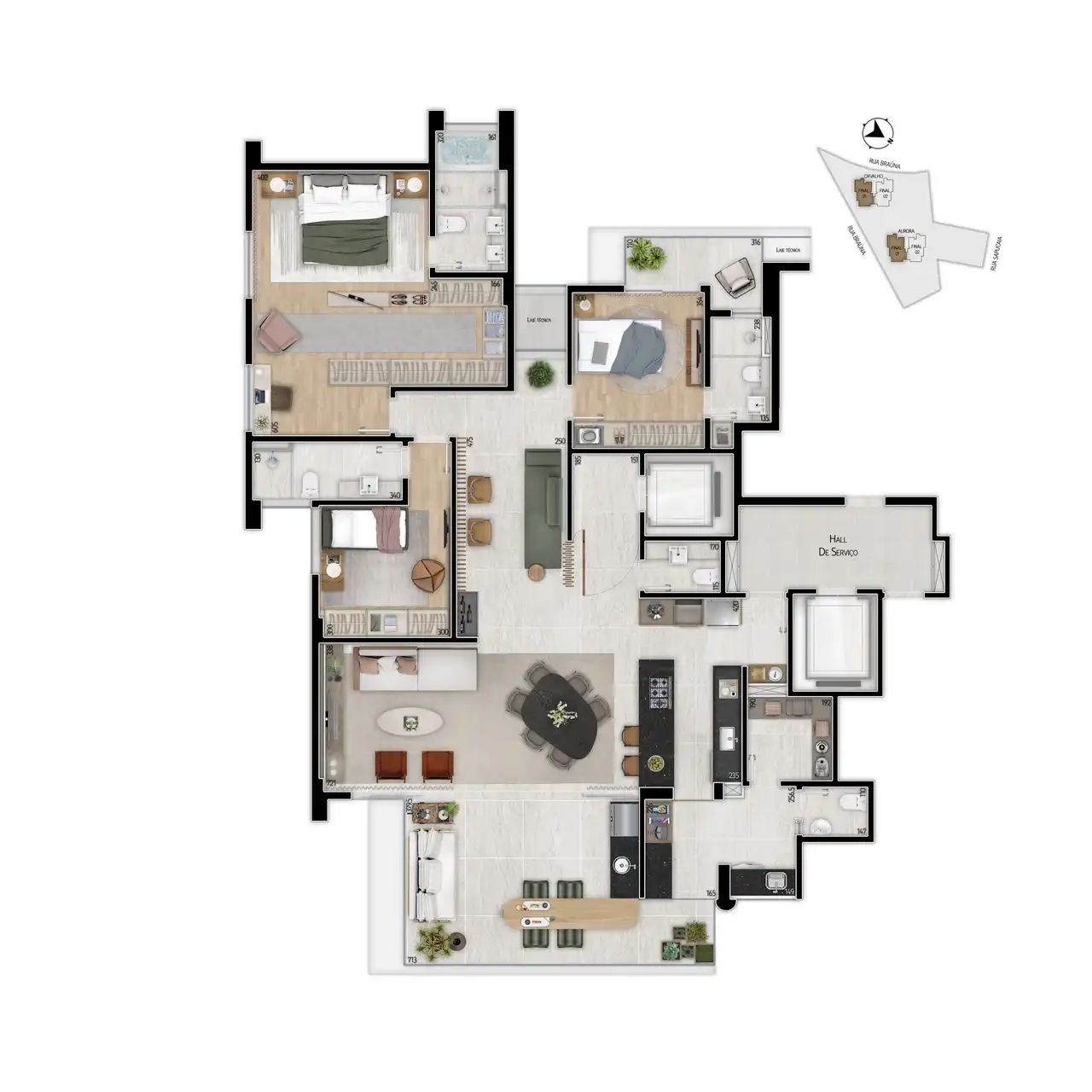 Apartamento 3 quartos com closet ampliado